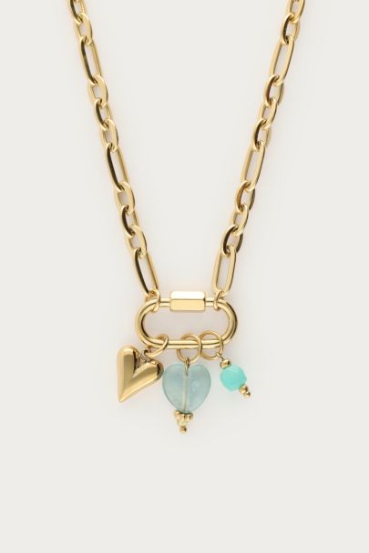 Botanical chain necklace with green charms