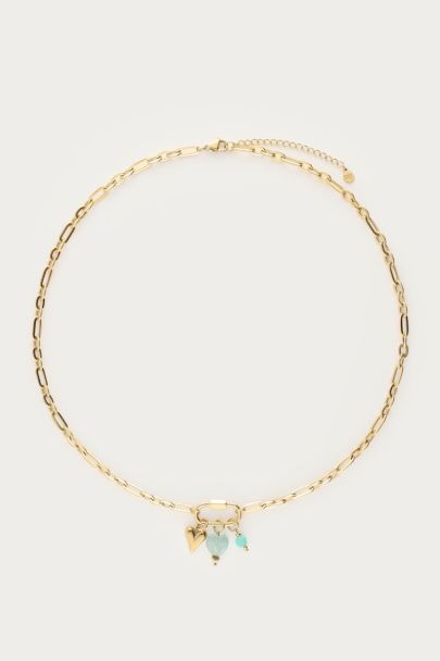 Botanical schakelketting met groene bedels