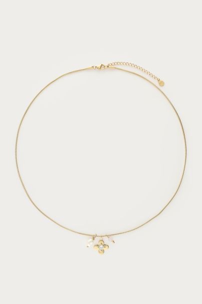 Botanical Kette mit Blume und Strassstein