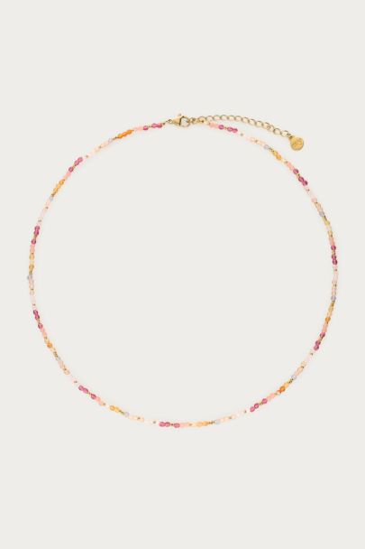 Botanical ketting met roze kralen