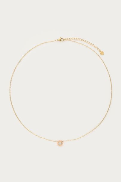 Botanical Kette mit kleiner beigefarbener Strassblume