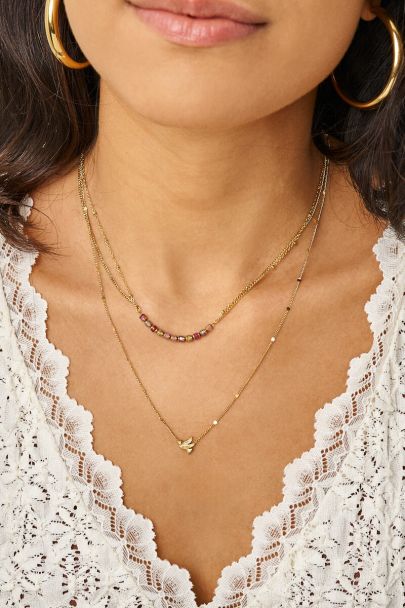 Botanical minimalistische Kette mit Vogel