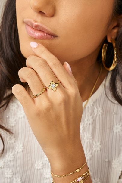 Botanical Ring mit Blumen