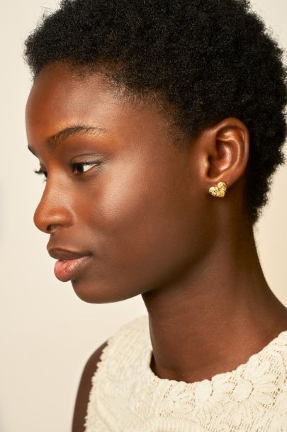 Puces d'oreilles Botanical avec maxi cœur 