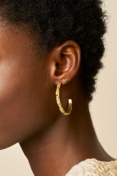 Botanical studs floral heart mini