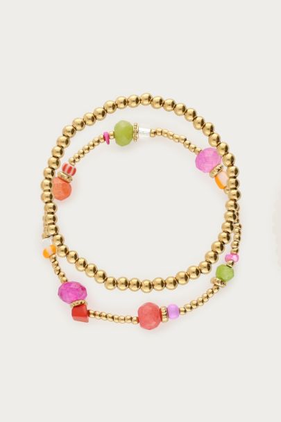 Ensemble de bracelets Bold et perles fantaisie multicolores