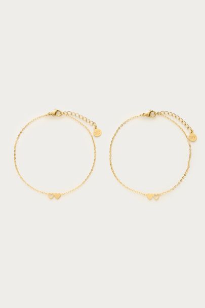 Armbanden set twee hartjes