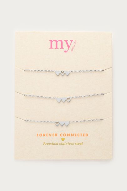 Bracelet set triple heart