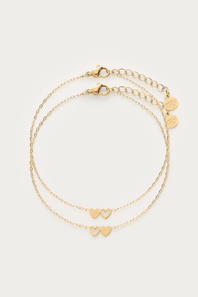Armbanden set twee hartjes