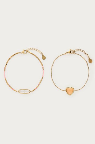 Armbänder-Set mit Pfirsichherz