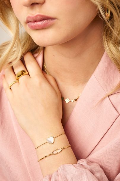 Armb&auml;nder-Set mit wei&szlig;em Herz