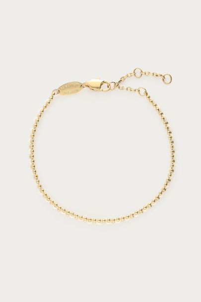 Armband mit Kugelkette und weißer Kordel