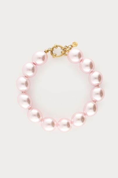 Armband mit rosafarbenen Glasperlen