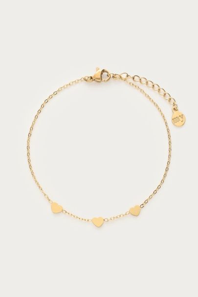 Graduation armband drie hartjes