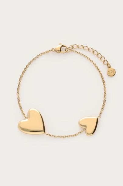 Armband met twee hartjes