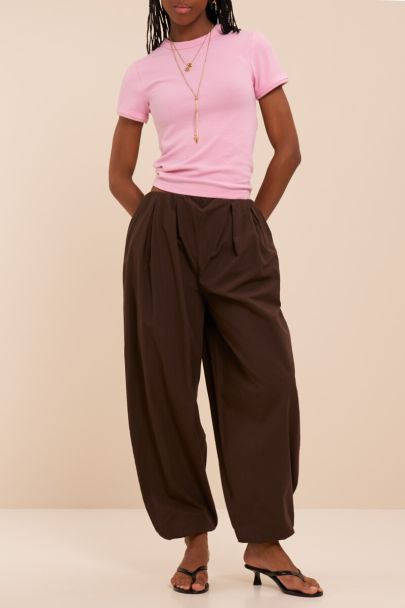 Braune Ballonhose mit Falten