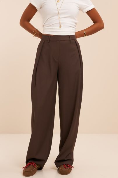 Pantalon barrel marron