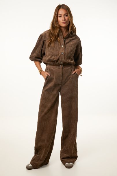 Bruine corduroy jumpsuit