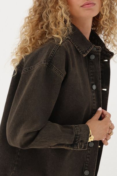 Brown denim blouse