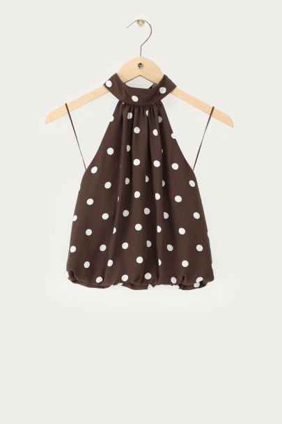 
Brown halter top with polka dots | My Jewellery
