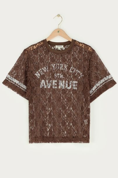 Braunes Spitzenoberteil "New York Avenue"