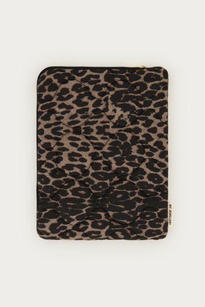 Bruine panterprint tablet hoes