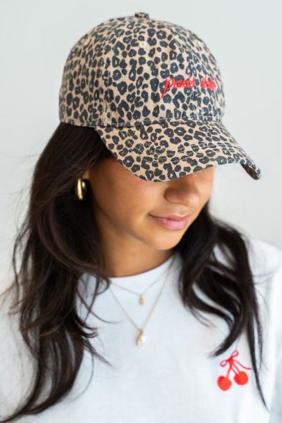 Bruine pet Paris étoile met panterprint