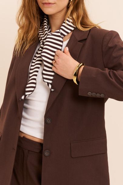 Brauner Blazer in Leinenoptik