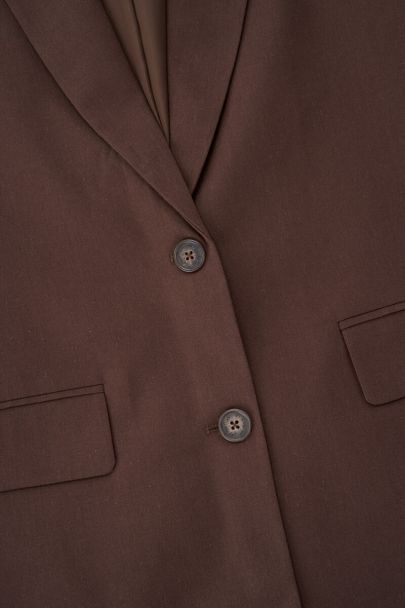 Brown linen look blazer
