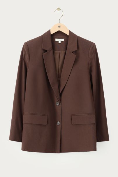 Bruine linnen look blazer