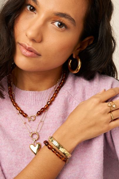 Bruine kralenarmband