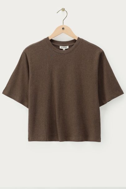 Bruin oversized linnen T-shirt