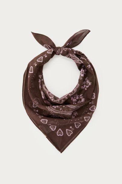 Braunes Tuch mit pinkem Paisley-Muster