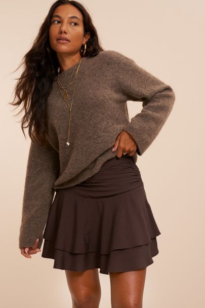Bruine rok met drapering
