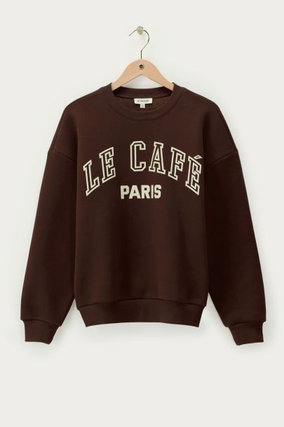 Brown sweater "Le café Paris"