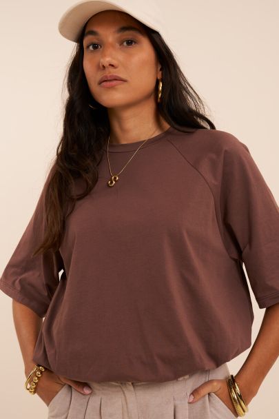 T-shirt ballon marron