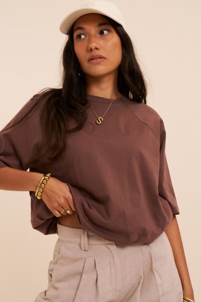 T-shirt ballon marron