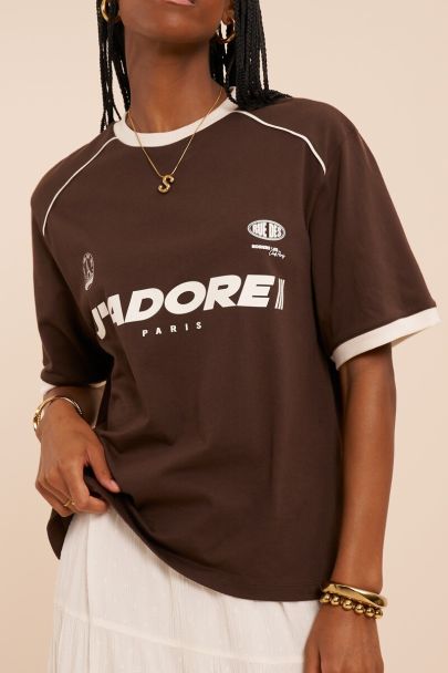 T-shirt marron  'J'adore Paris'