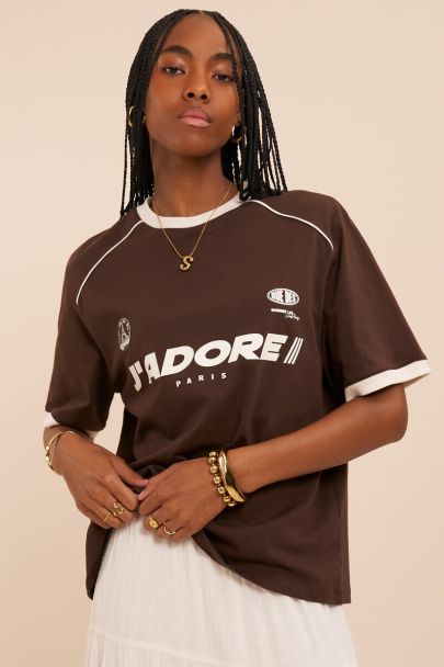 T-shirt marron  'J'adore Paris'