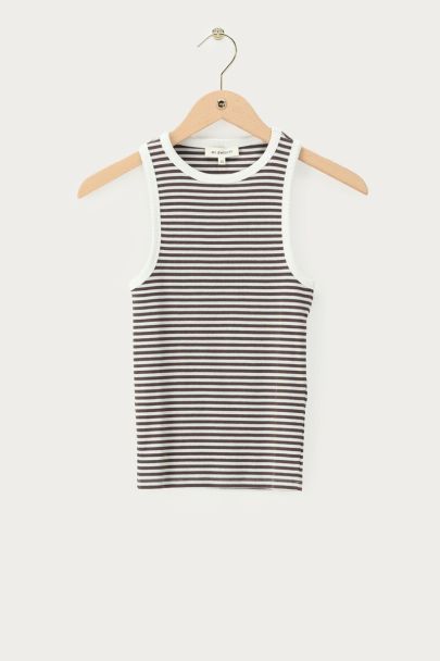 Bruine tanktop met strepen