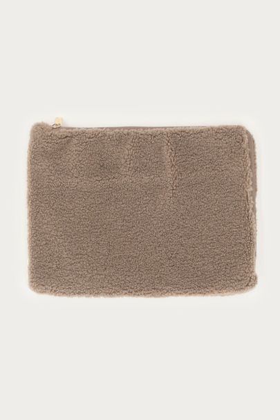 Bruine teddy laptop hoes