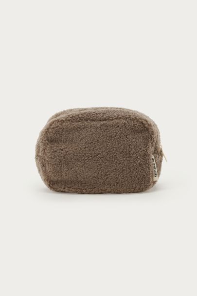 Brown teddy toiletry bag