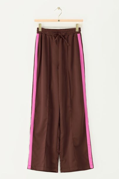 Pantalon à plis marron satiné 