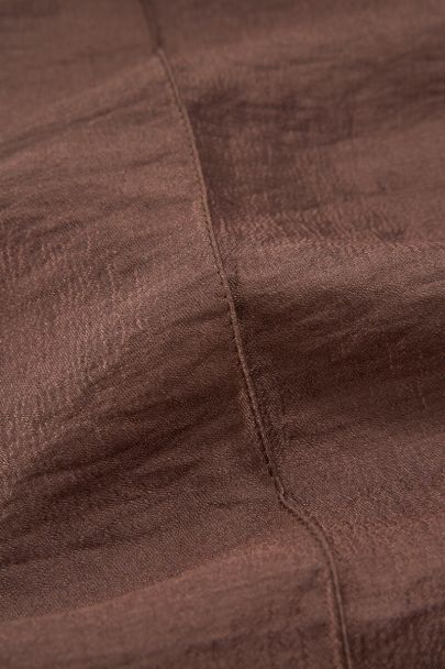 Bruine wide leg pantalon in satijn look