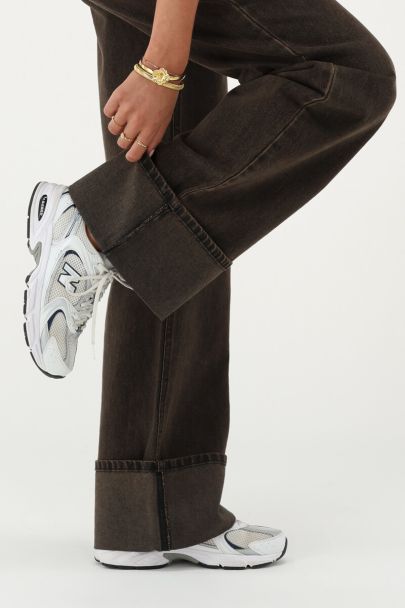 Brown wide leg jeans