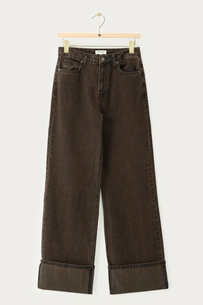 Brown wide leg jeans