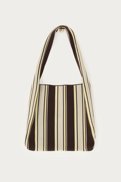 Braun & gelb gestreifter Shopper