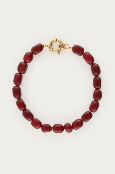 Burgundy armband met kralen