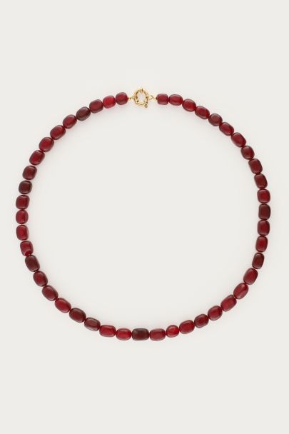 Burgundy ketting met kralen