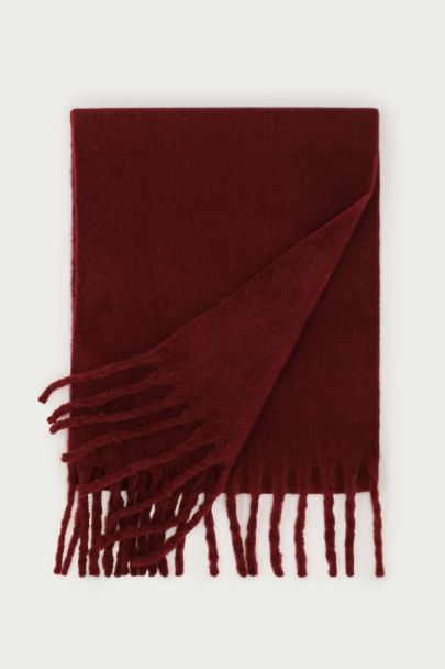 Écharpe bordeaux à franges